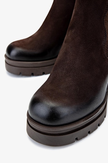  Valmenti Kadın Hakiki Deri Kahverengi Nubuk Casual Bot