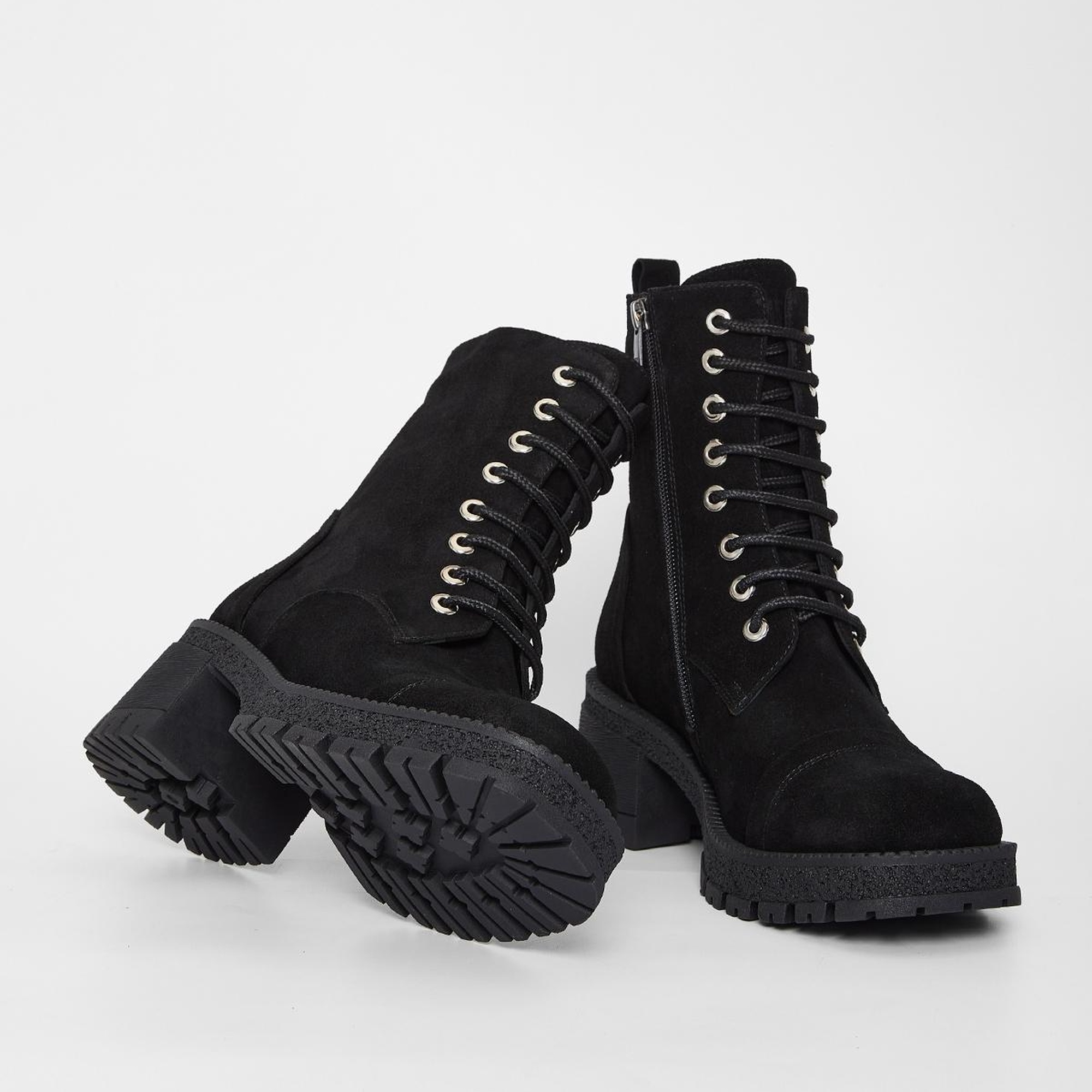 Valmenti Kadın Siyah Süet Hakiki Deri Casual Bot