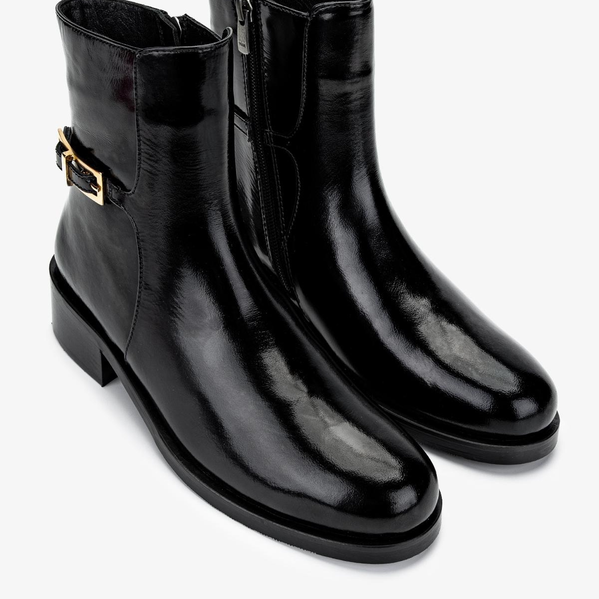 Valmenti Kadın Siyah Rugan Düz Bot