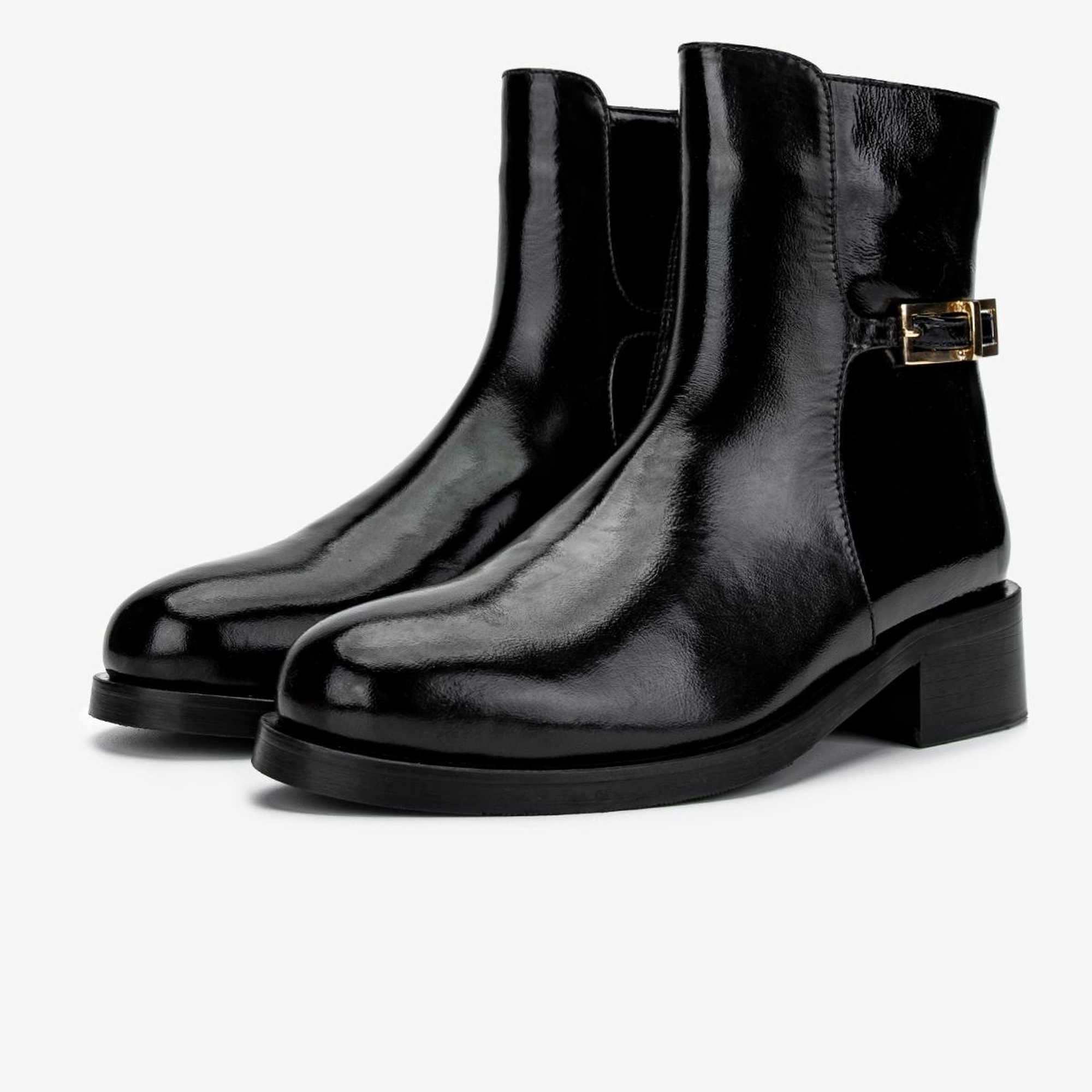 Valmenti Kadın Siyah Rugan Düz Bot