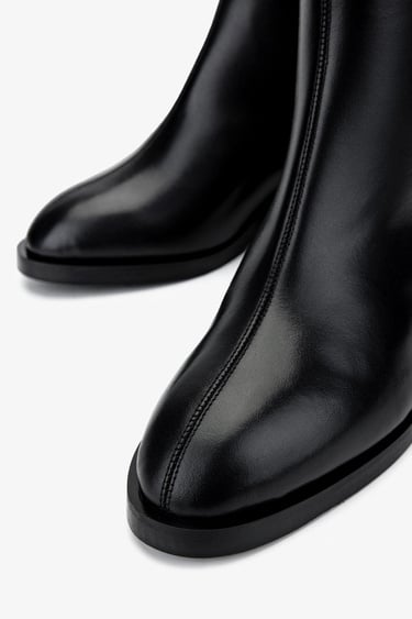  Valmenti Kadın Hakiki Deri Siyah Deri Topuklu Bot