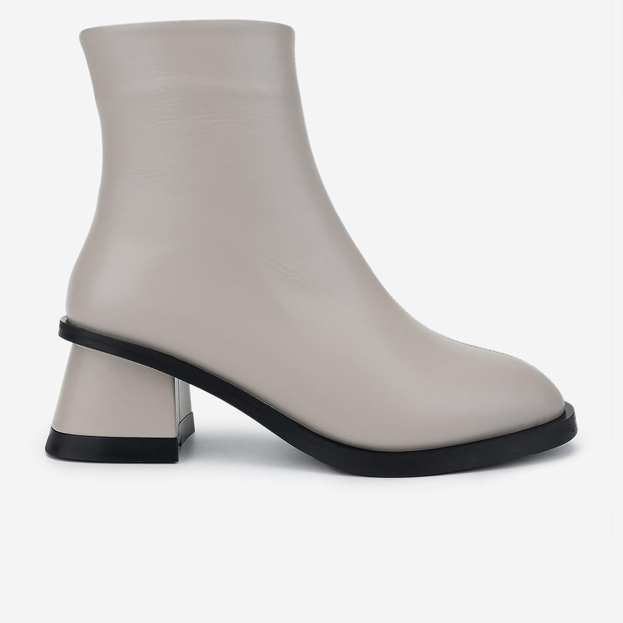 Valmenti Kadın Hakiki Deri Bej Rugan Topuklu Bot