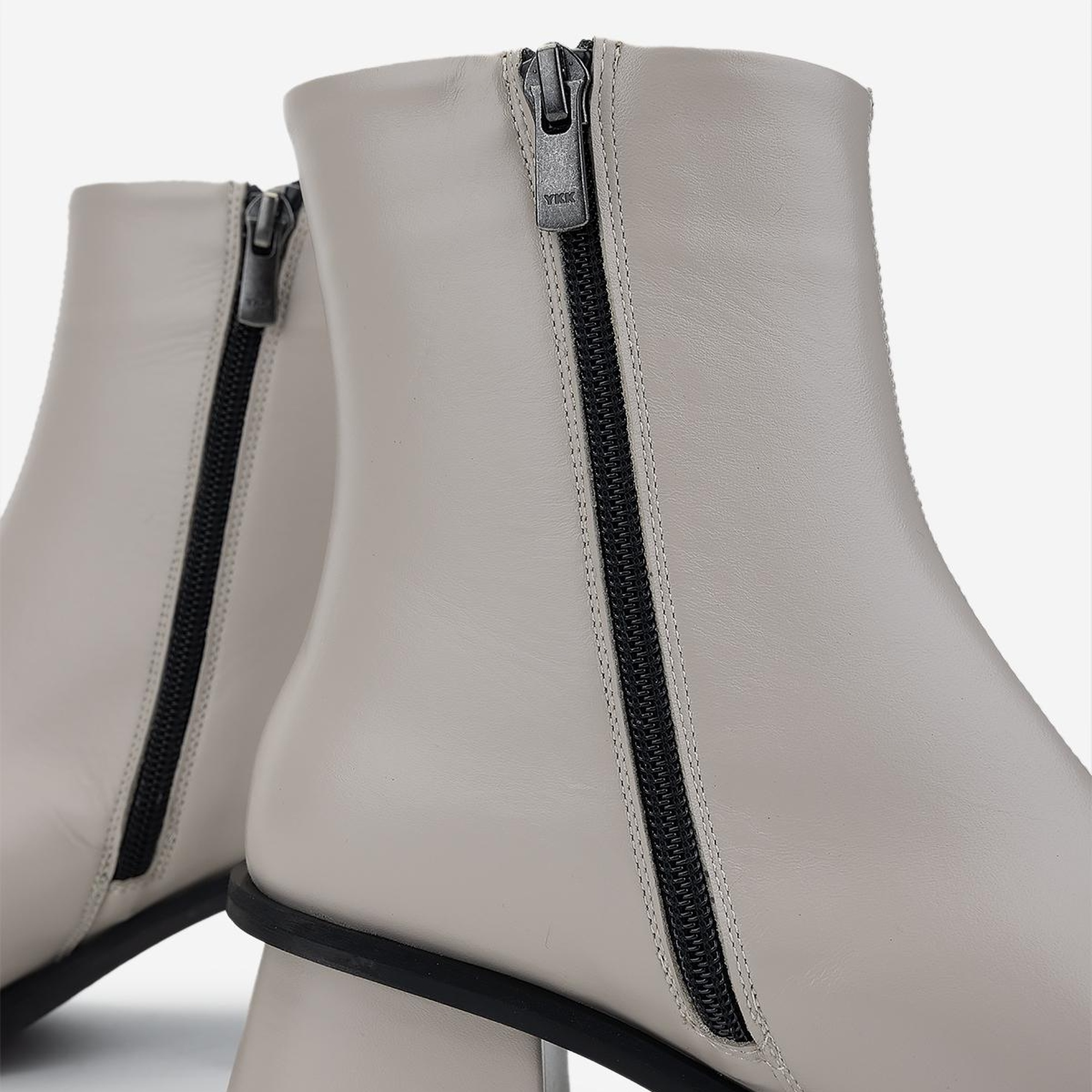 Valmenti Kadın Hakiki Deri Bej Rugan Topuklu Bot