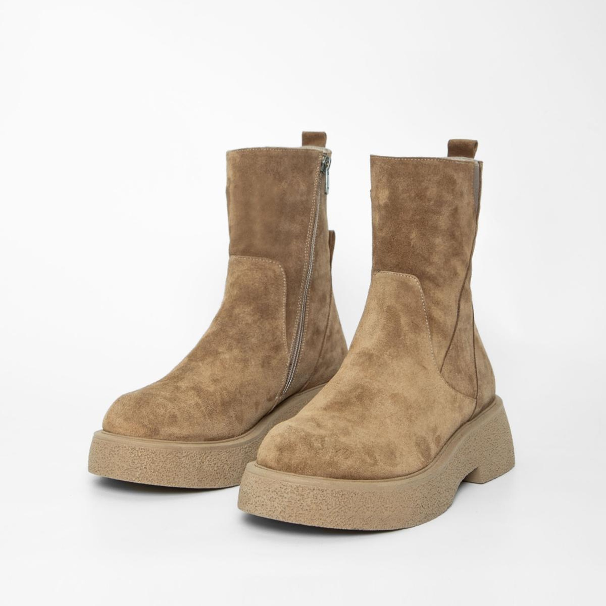 Valmenti Kadın Vizon Süet Hakiki Deri Casual Bot