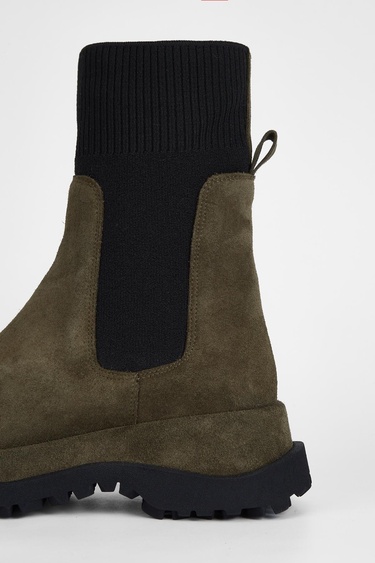  Valmenti Kadın Haki Süet Hakiki Deri Casual Bot