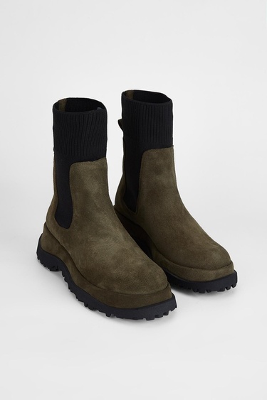  Valmenti Kadın Haki Süet Hakiki Deri Casual Bot