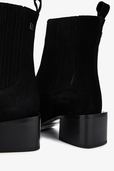  Valmenti Kadın Hakiki Deri Siyah Süet Casual Bot