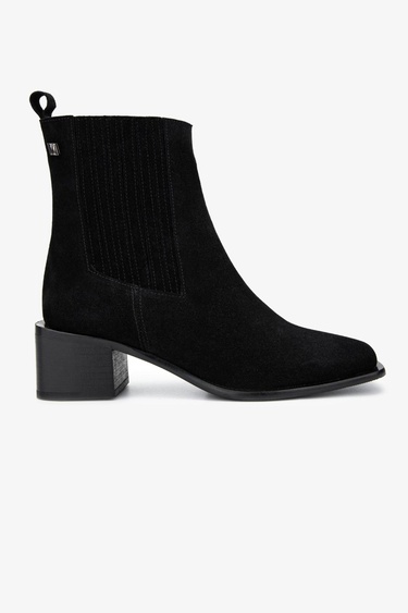  Valmenti Kadın Hakiki Deri Siyah Süet Casual Bot