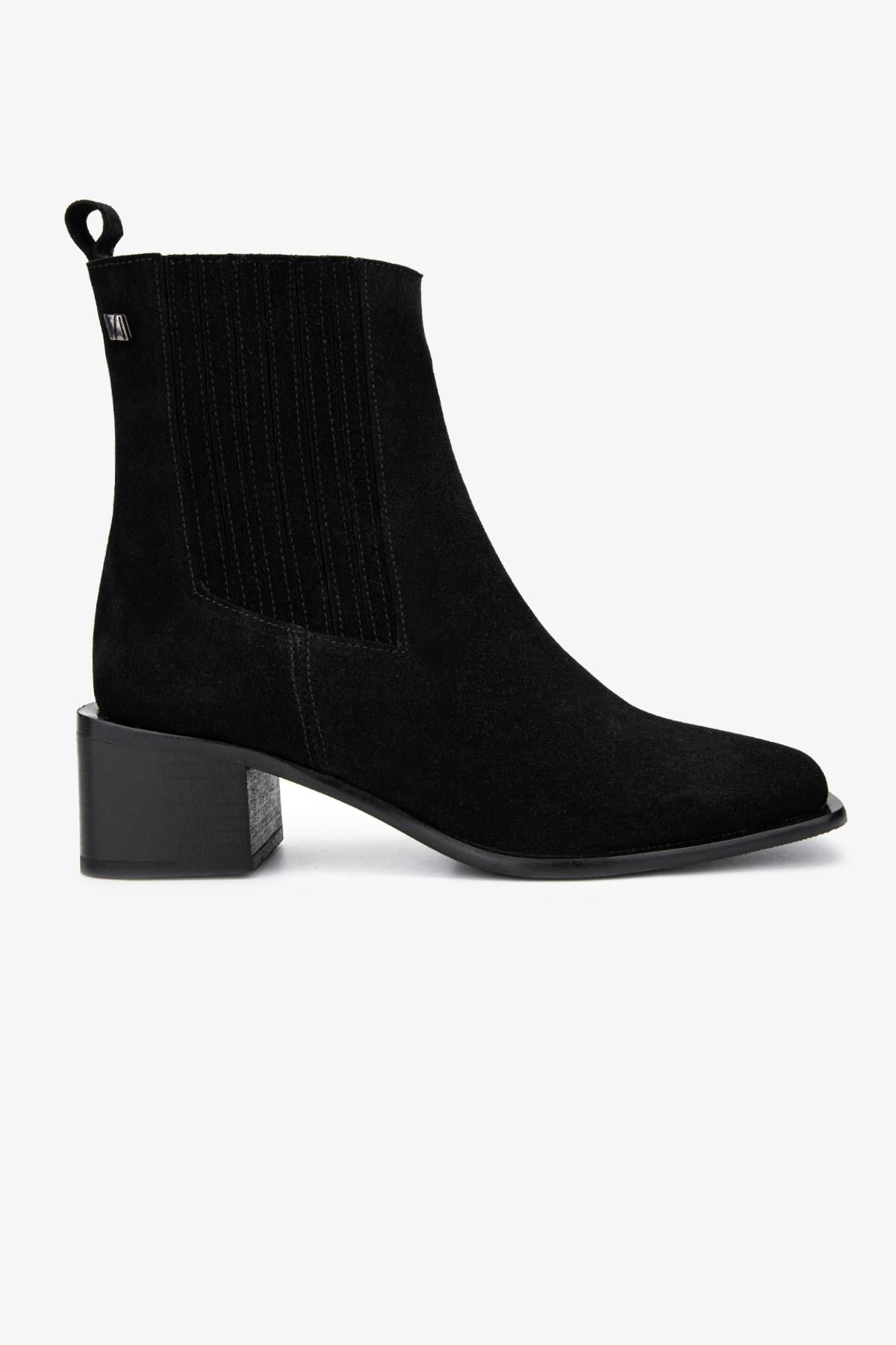  Valmenti Kadın Hakiki Deri Siyah Süet Casual Bot