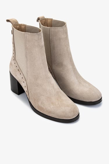  Valmenti Kadın Hakiki Deri Bej Süet Casual Bot