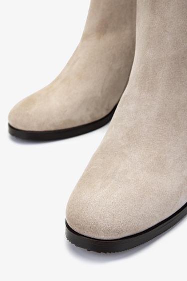  Valmenti Kadın Hakiki Deri Bej Süet Casual Bot