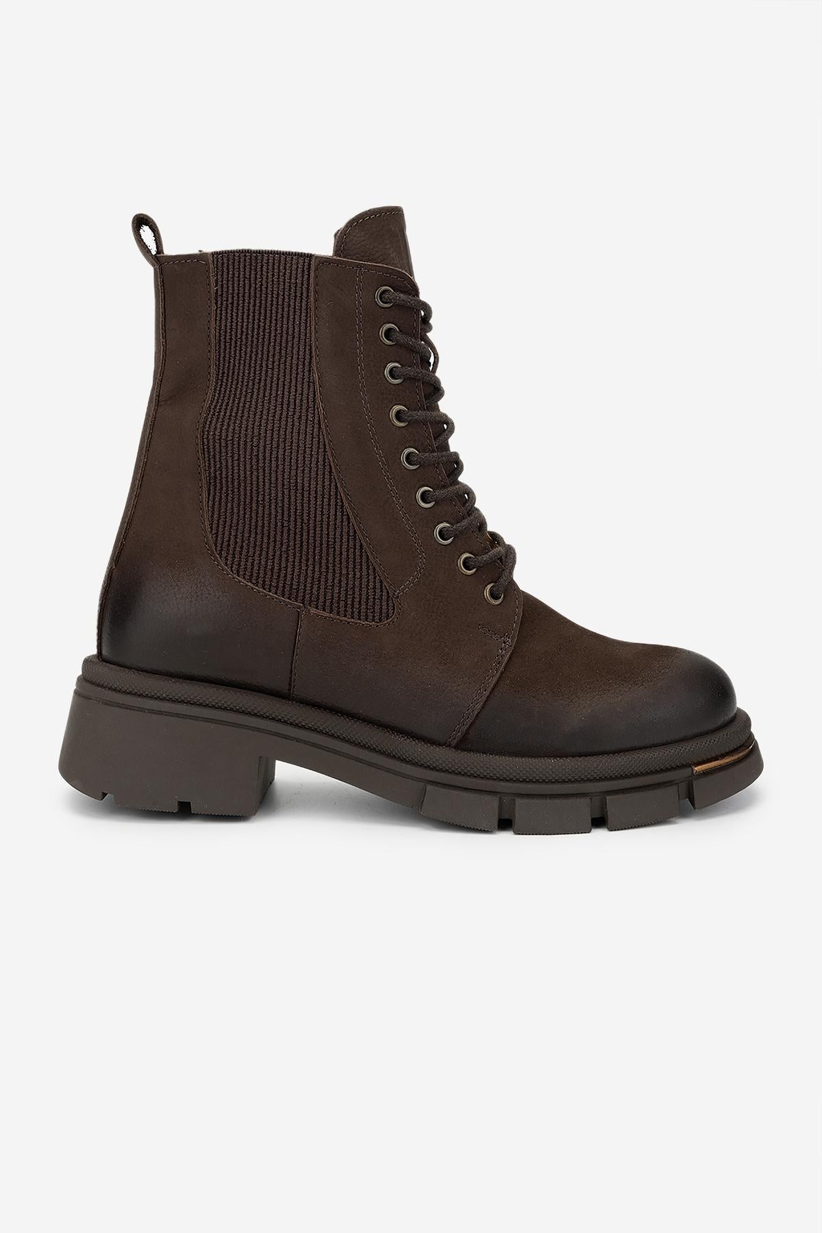  Valmenti Kadın Hakiki Deri Kahverengi Nubuk Casual Bot