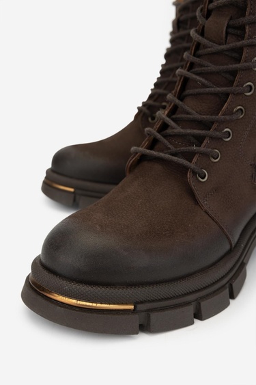  Valmenti Kadın Hakiki Deri Kahverengi Nubuk Casual Bot