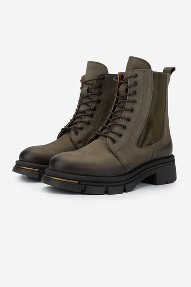  Valmenti Kadın Hakiki Deri Yeşil Casual Bot