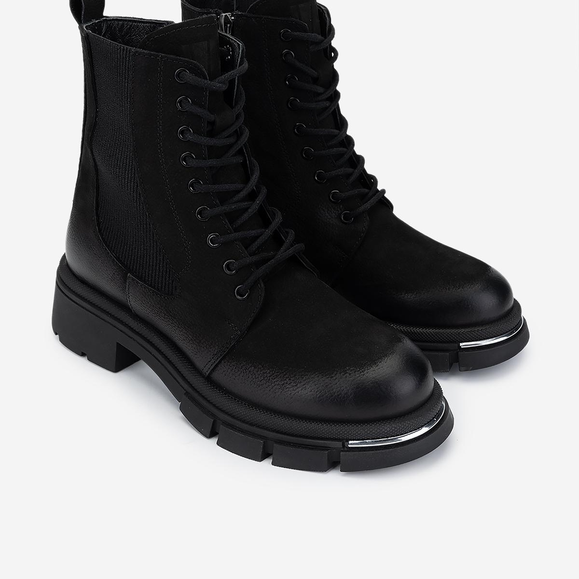 Valmenti Kadın Hakiki Deri Siyah Nubuk Casual Bot