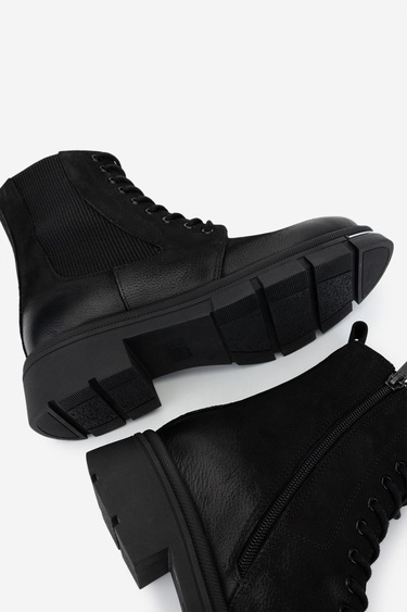  Valmenti Kadın Hakiki Deri Siyah Nubuk Casual Bot