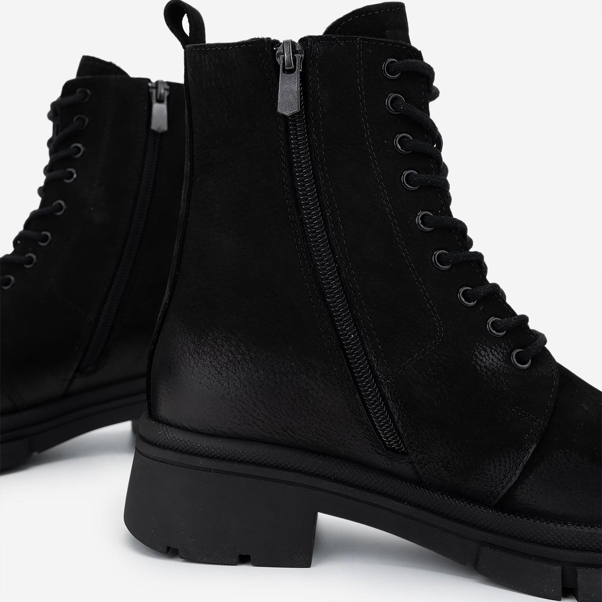 Valmenti Kadın Hakiki Deri Siyah Nubuk Casual Bot