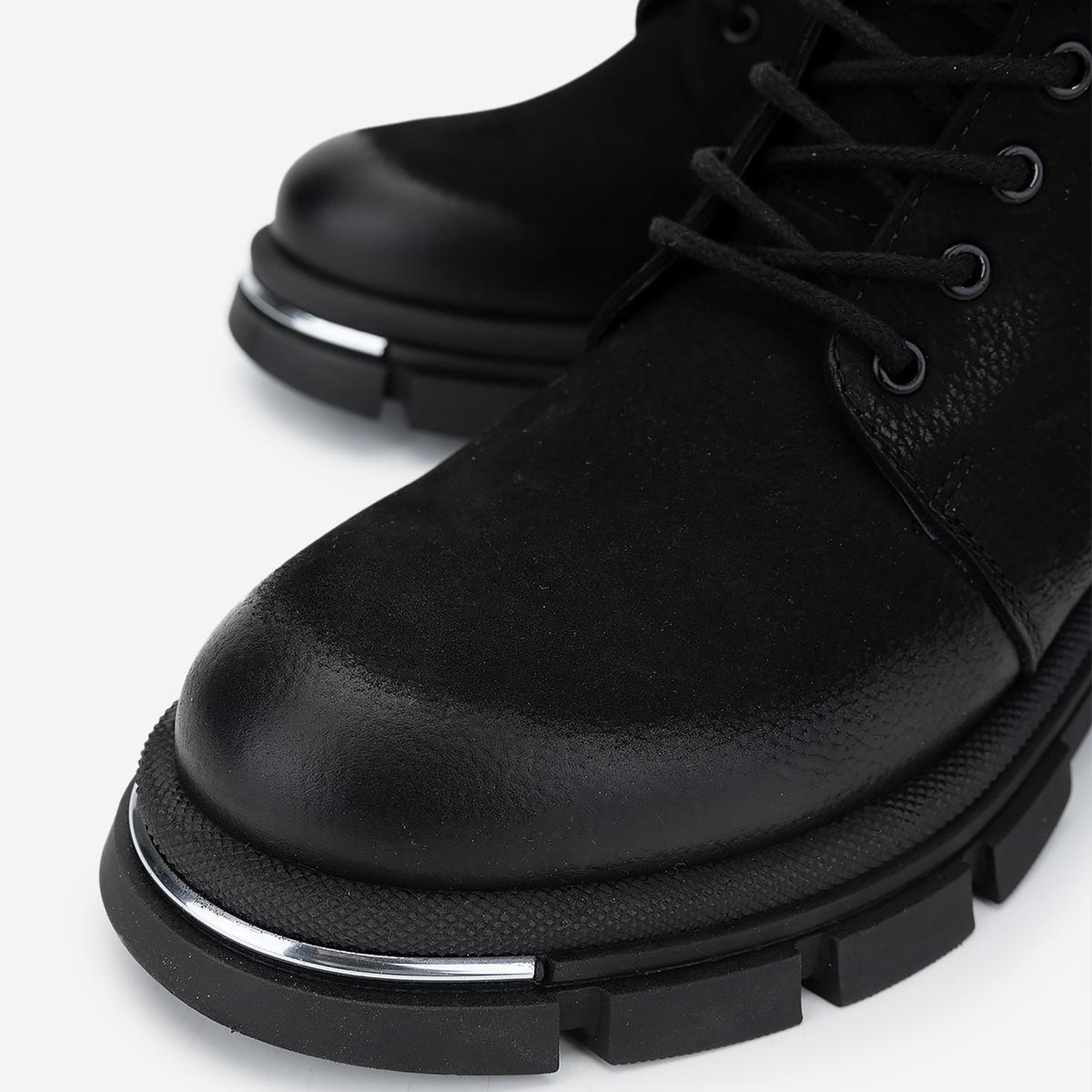 Valmenti Kadın Hakiki Deri Siyah Nubuk Casual Bot