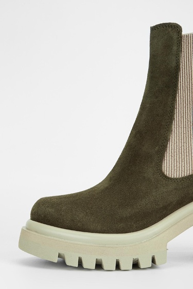  Valmenti Kadın Haki Süet Hakiki Deri Casual Bot