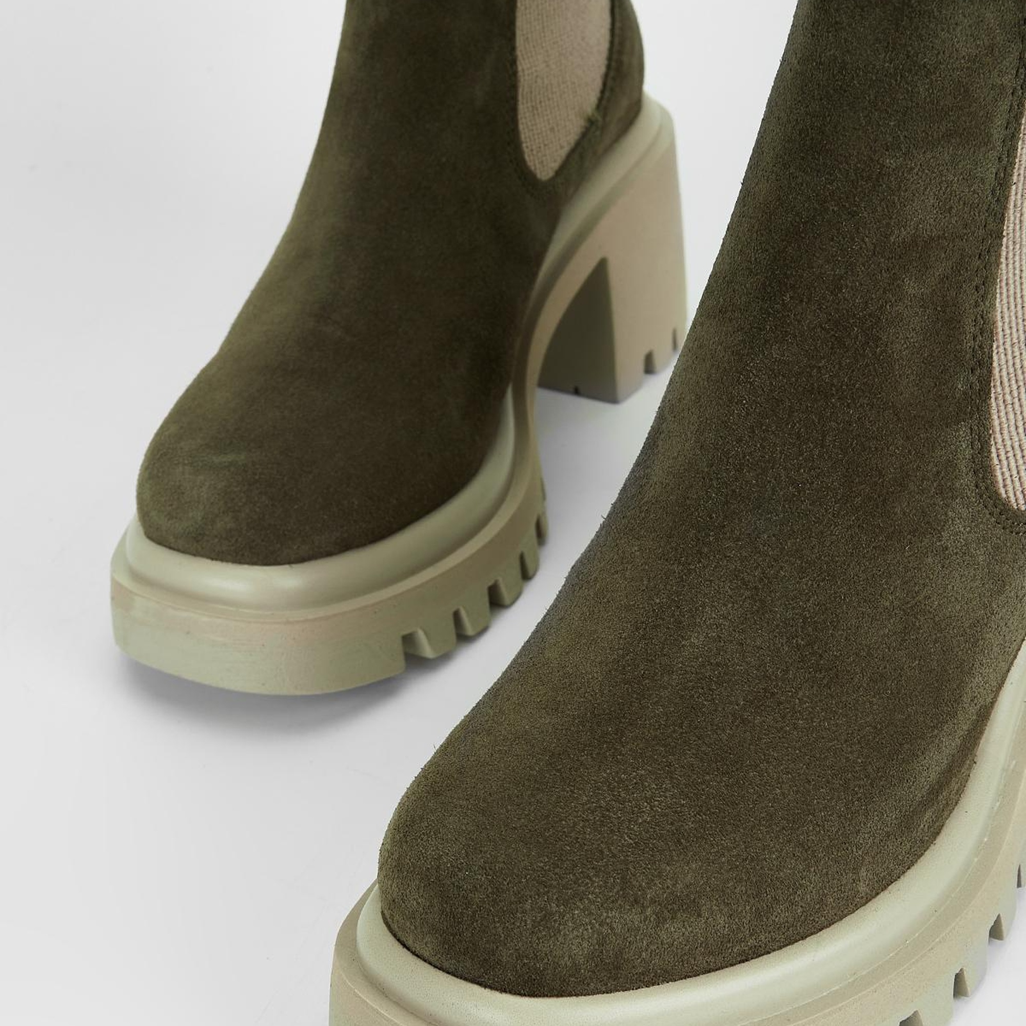 Valmenti Kadın Haki Süet Hakiki Deri Casual Bot