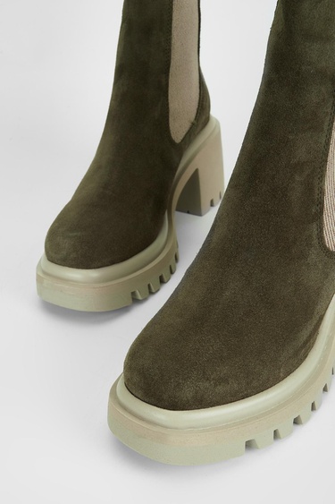  Valmenti Kadın Haki Süet Hakiki Deri Casual Bot