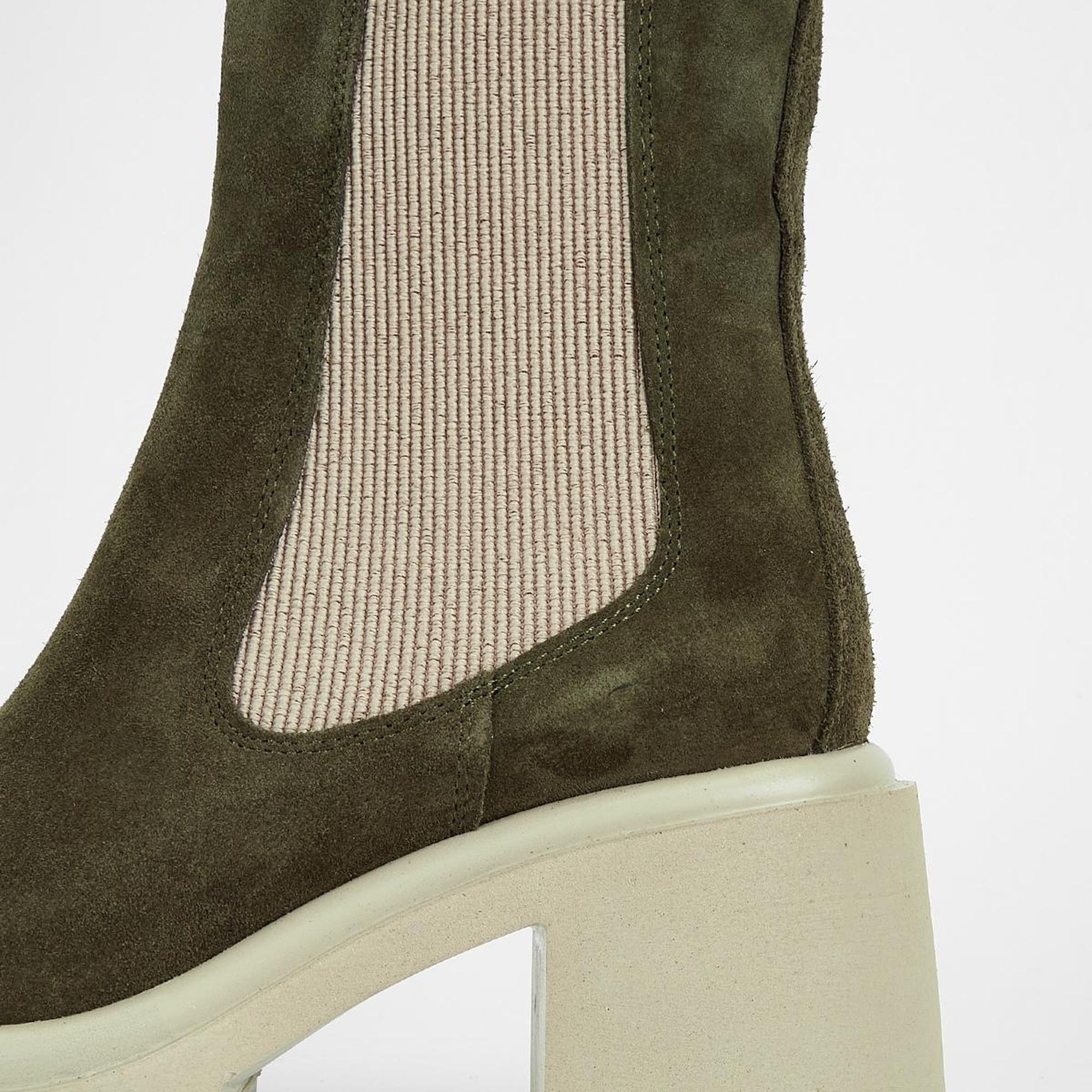 Valmenti Kadın Haki Süet Hakiki Deri Casual Bot