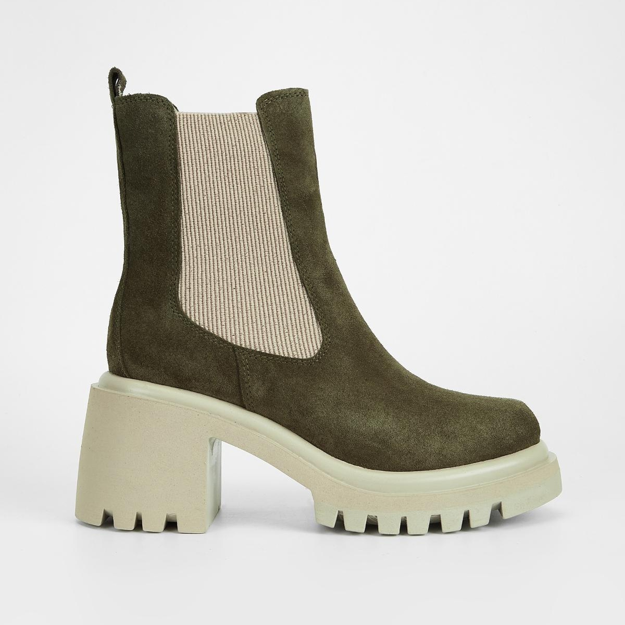 Valmenti Kadın Haki Süet Hakiki Deri Casual Bot