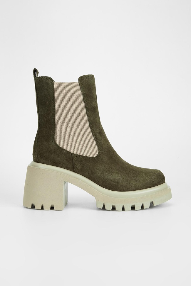  Valmenti Kadın Haki Süet Hakiki Deri Casual Bot