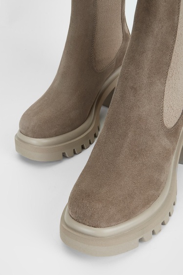  Valmenti Kadın Bej Süet Hakiki Deri Casual Bot