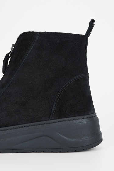  Valmenti Kadın Siyah Süet Hakiki Deri Casual Bot