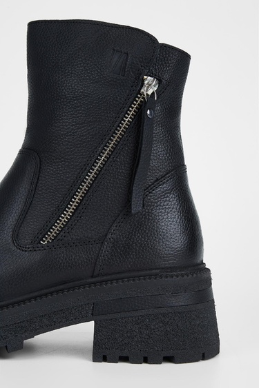  Valmenti Anya Kadın Siyah Floter Hakiki Deri Casual Bot