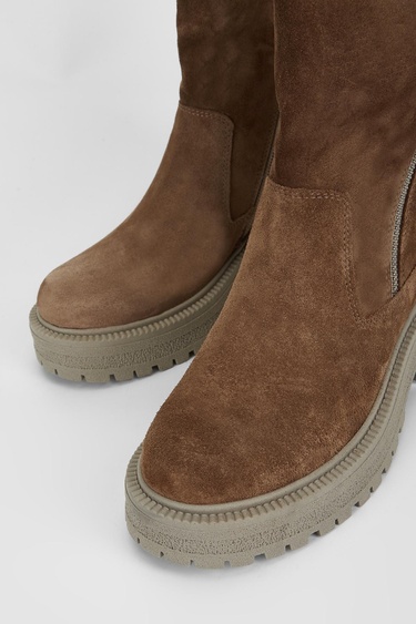  Valmenti Anya Kadın Taba Süet Hakiki Deri Casual Bot