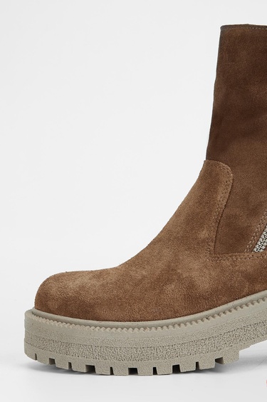  Valmenti Anya Kadın Taba Süet Hakiki Deri Casual Bot