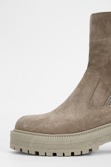  Valmenti Anya Kadın Bej Süet Hakiki Deri Casual Bot