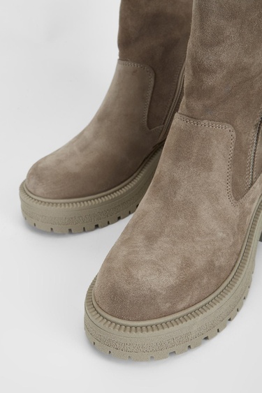  Valmenti Anya Kadın Bej Süet Hakiki Deri Casual Bot