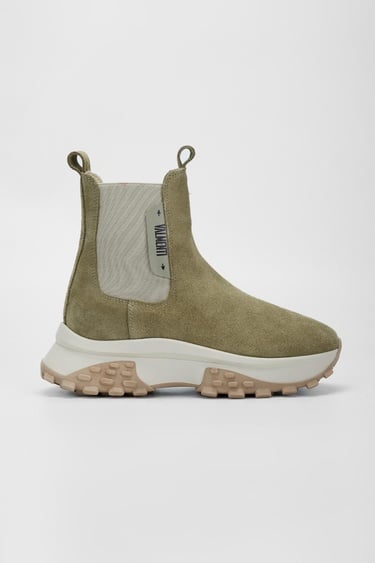  Valmenti Kadın Yeşil Süet Hakiki Deri Casual Bot