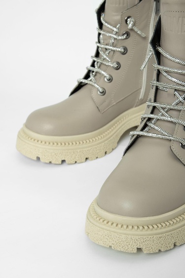  Valmenti Kadın Bej Hakiki Deri Casual Bot