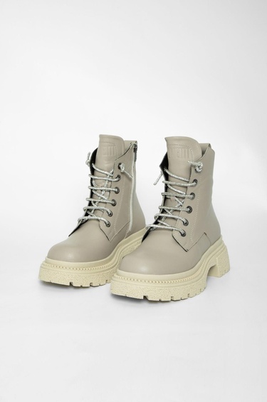  Valmenti Kadın Bej Hakiki Deri Casual Bot