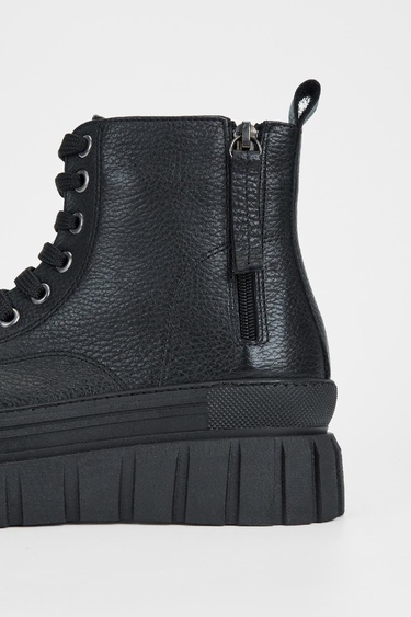  Valmenti Kadın Siyah Floter Hakiki Deri Casual Bot