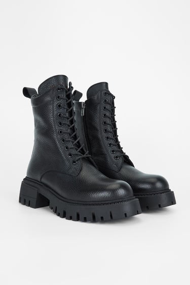  Valmenti Kadın Siyah Floter Hakiki Deri Casual Bot