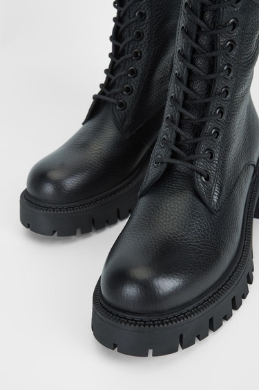  Valmenti Kadın Siyah Floter Hakiki Deri Casual Bot