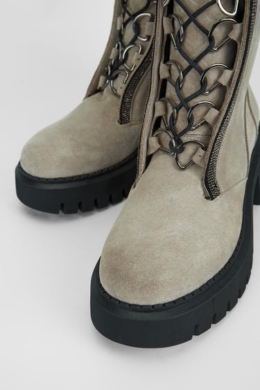  Valmenti Kadın Bej Süet Hakiki Deri Casual Bot