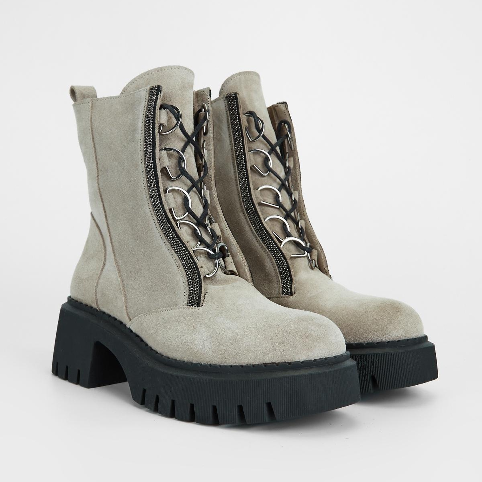 Valmenti Kadın Bej Süet Hakiki Deri Casual Bot