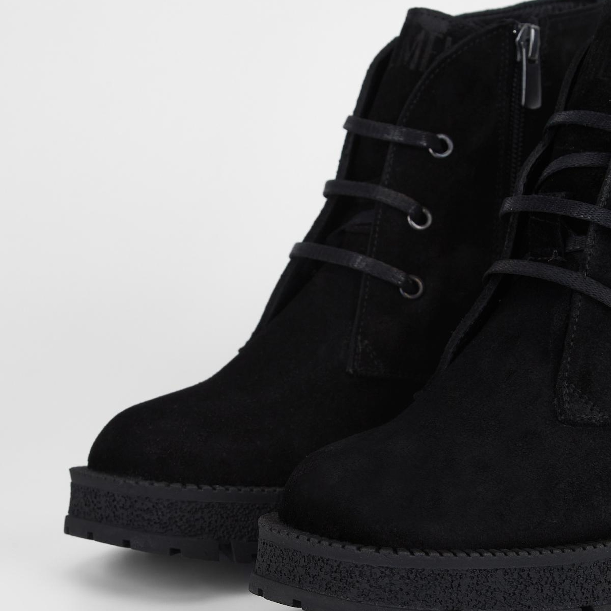 Valmenti Kadın Siyah Süet Hakiki Deri Casual Bot