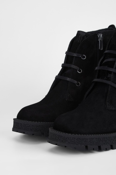  Valmenti Kadın Siyah Süet Hakiki Deri Casual Bot