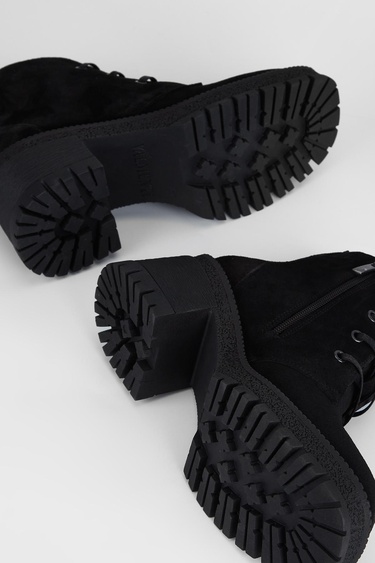  Valmenti Kadın Siyah Süet Hakiki Deri Casual Bot