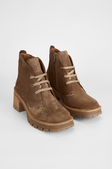  Valmenti Kadın Tütün Süet Hakiki Deri Casual Bot