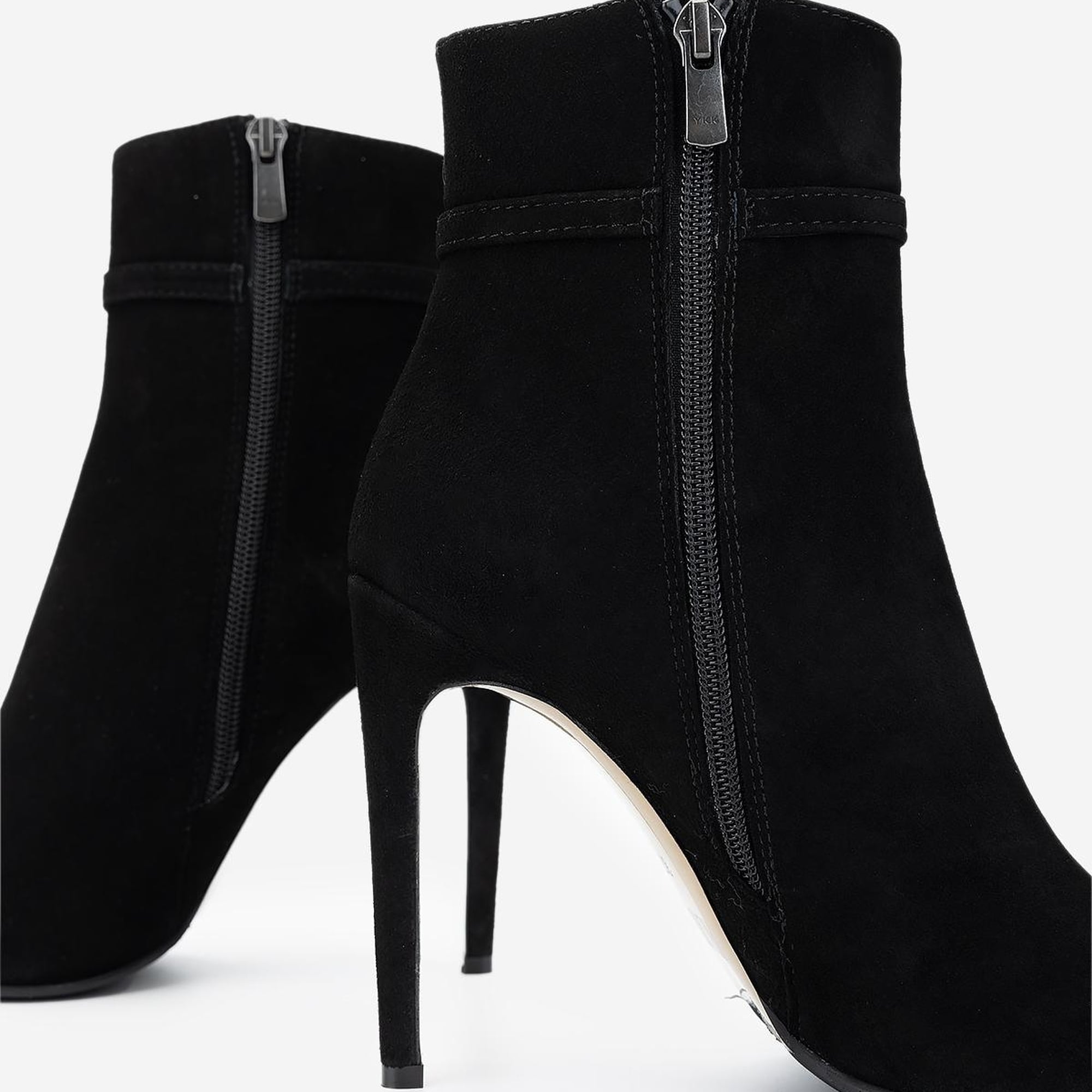 Valmenti Kadın Hakiki Deri Siyah Süet Topuklu Bot