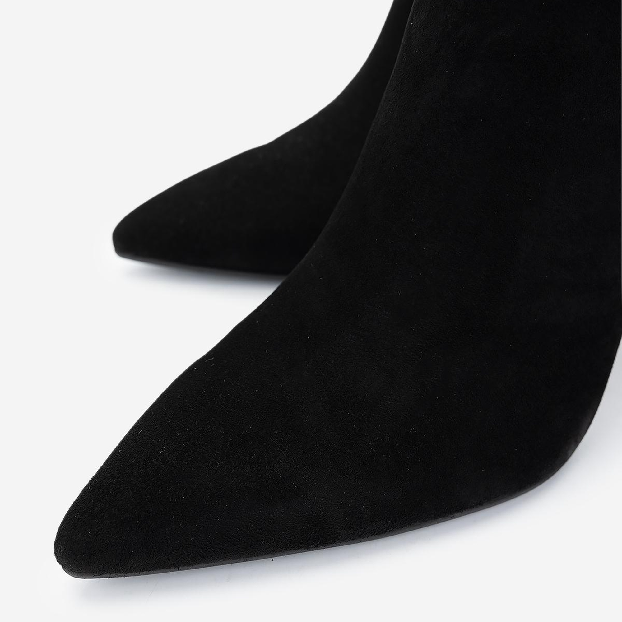 Valmenti Kadın Hakiki Deri Siyah Süet Topuklu Bot