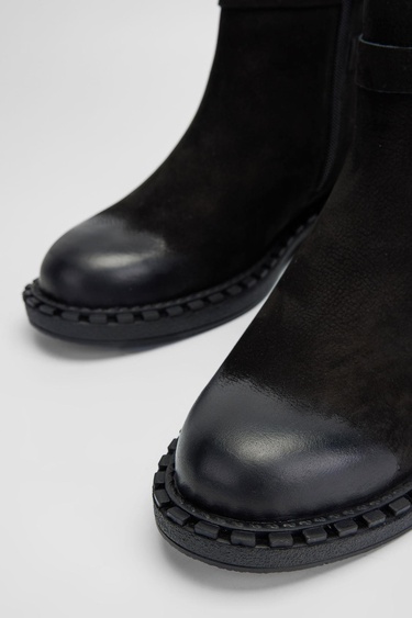  Valmenti Kadın Siyah Nubuk Hakiki Deri Casual Bot